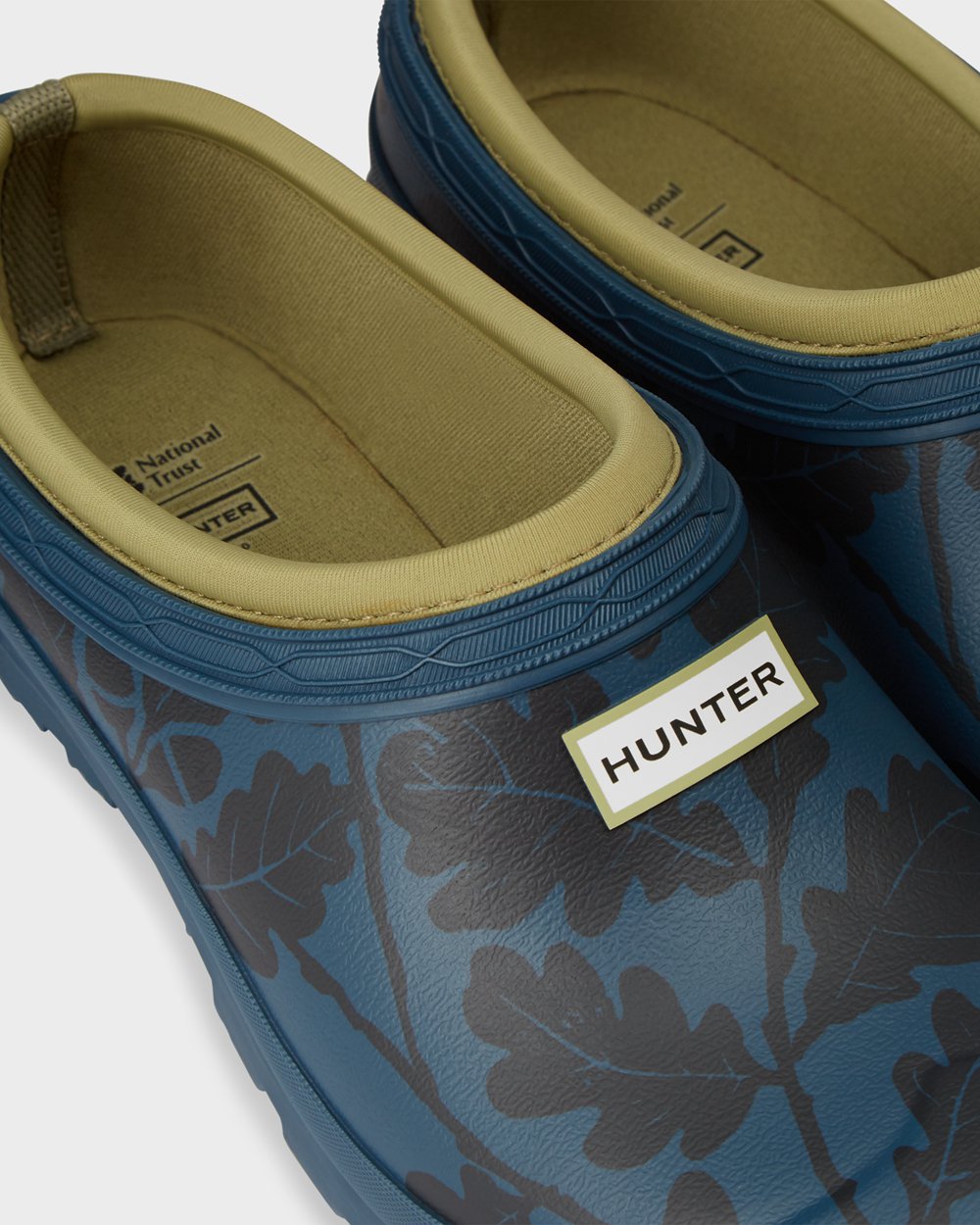 Hunter Clogs Bayan Mavi - National Trust Print Gardener Clog - Türkiye IA2795814